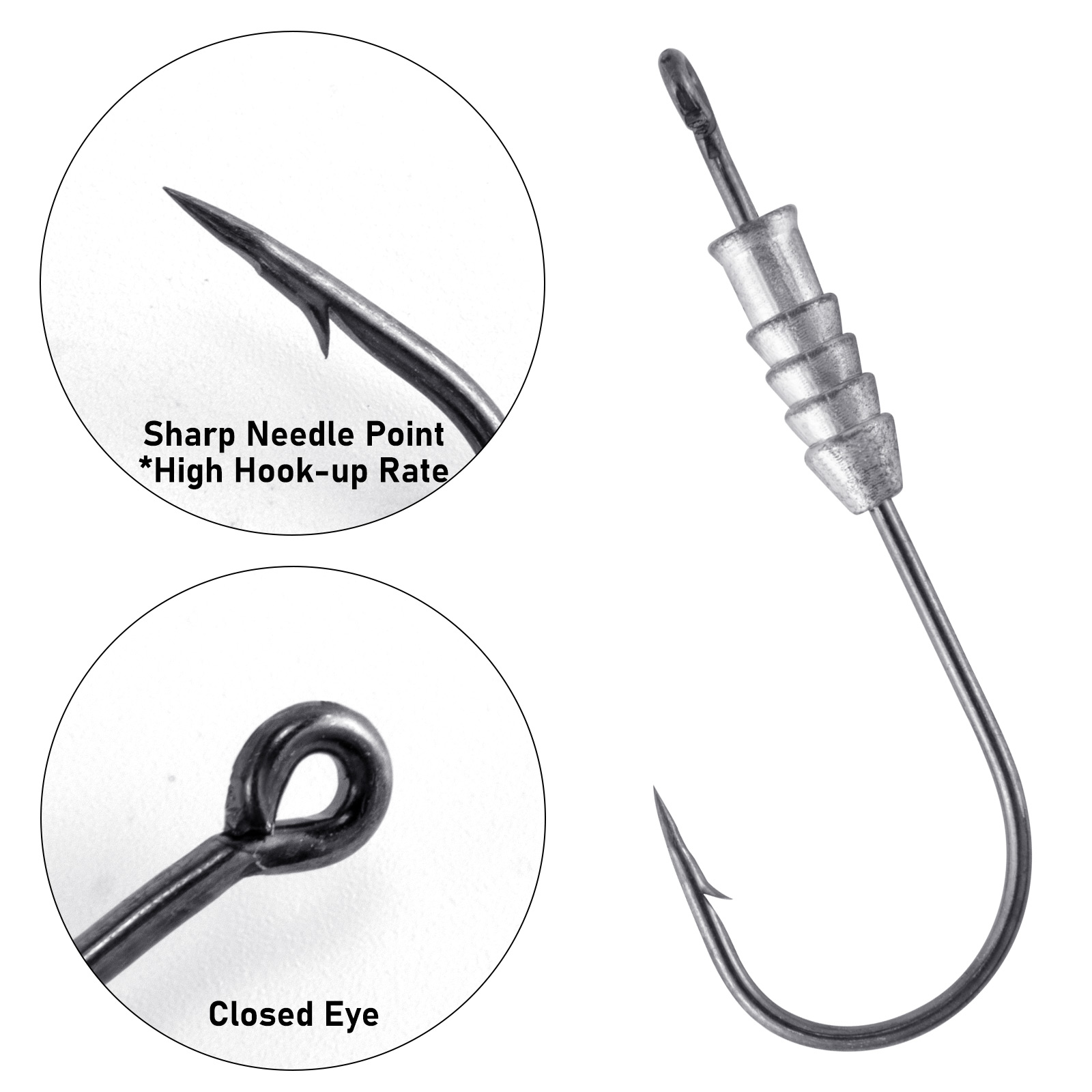 5/10pcs Fishing Weighted Worm  - đánh giá và giá Fishing Hook Offset